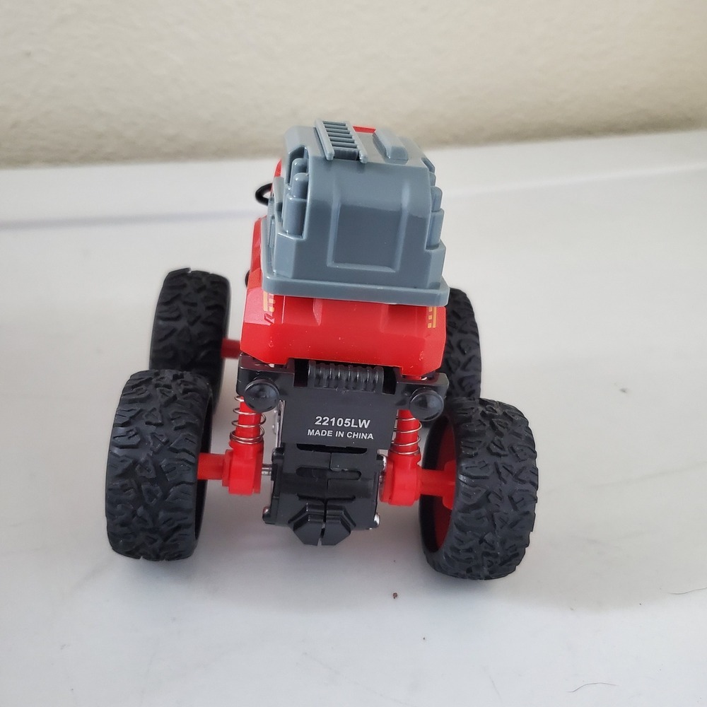 Red Monster Truck Fire Engine Toy with Suspension 22105LW Rescue Vehicle - Picture 5 of 14